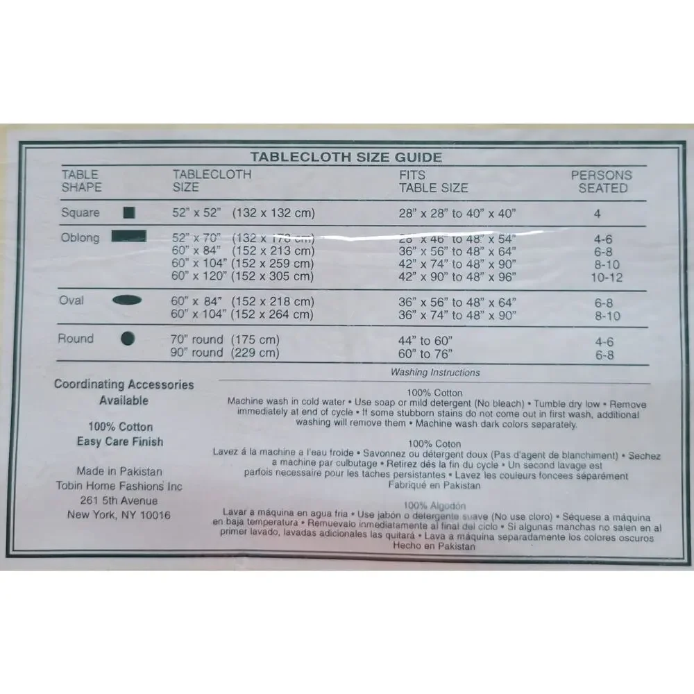 Selections Tablecloth Oval 60x84